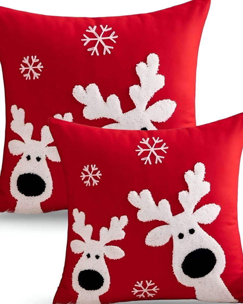 JUEGO DE 2 FUNDAS DE COJIN PARA NAVIDAD K6 - 2