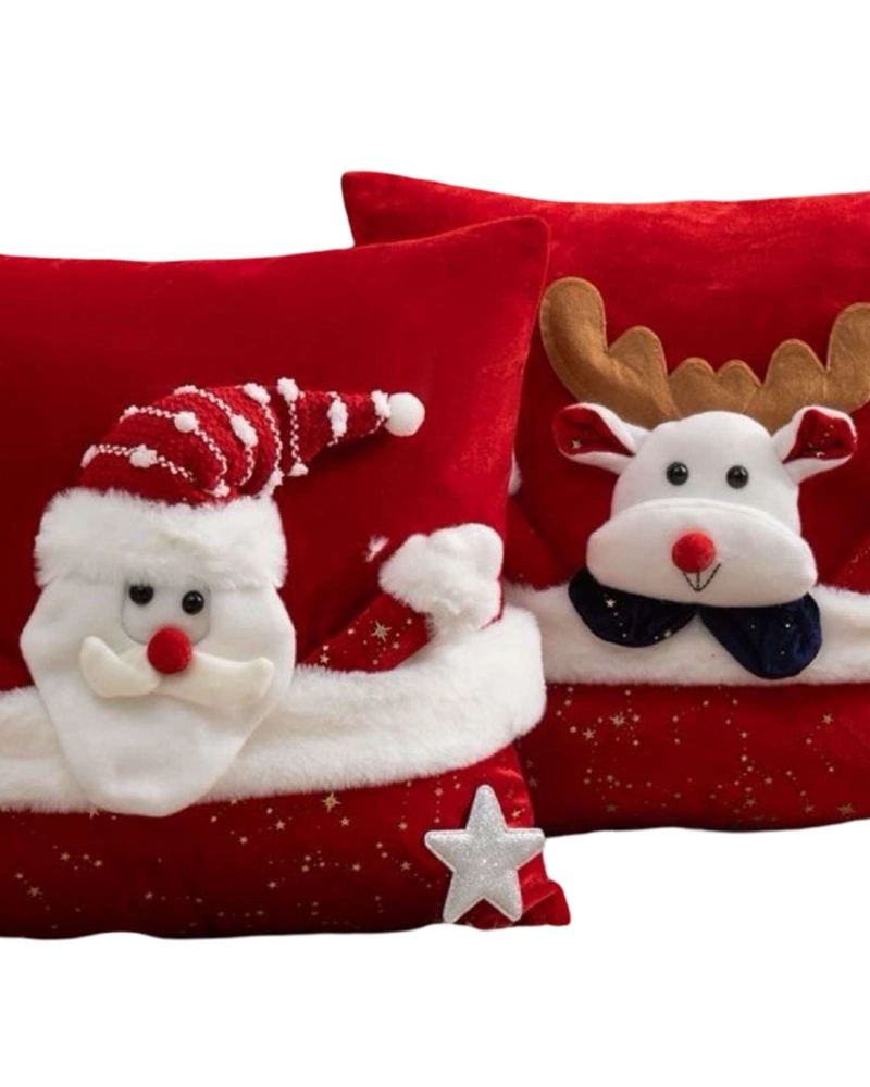 JUEGO DE 2 FUNDAS DE COJIN PARA NAVIDAD 3D   B11 - 1