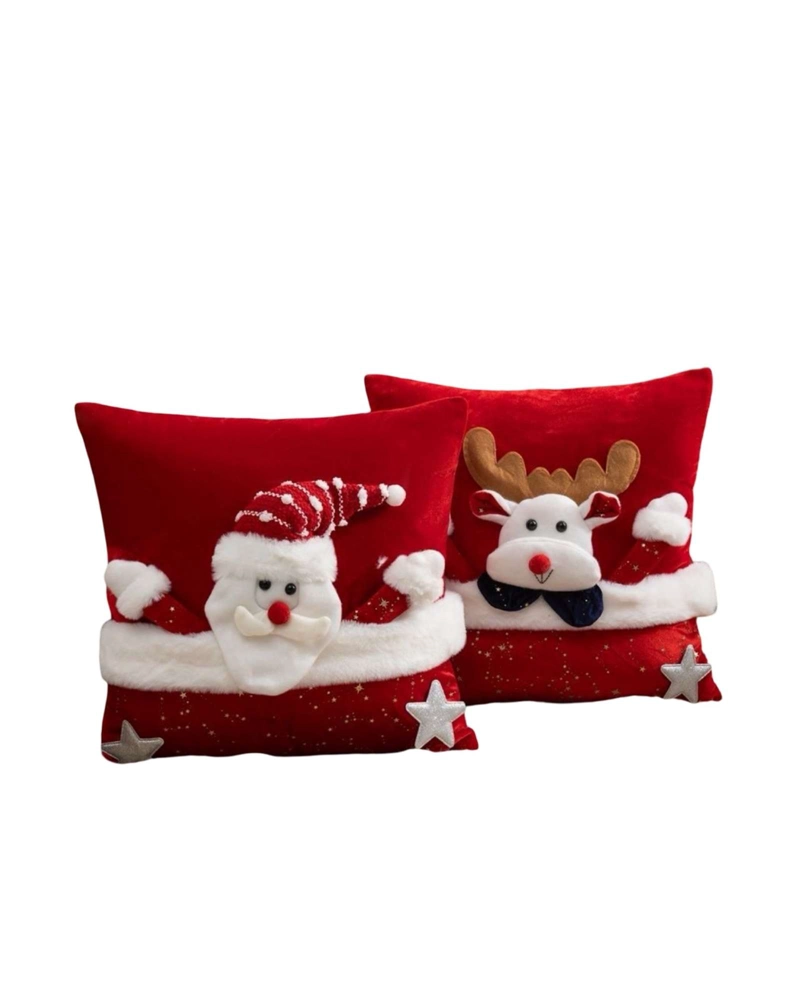 JUEGO DE 2 FUNDAS DE COJIN PARA NAVIDAD 3D   B11 - 2