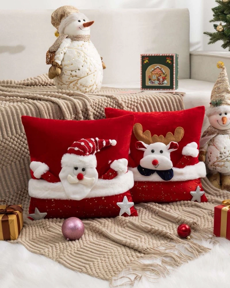 JUEGO DE 2 FUNDAS DE COJIN PARA NAVIDAD 3D   B11 - 4