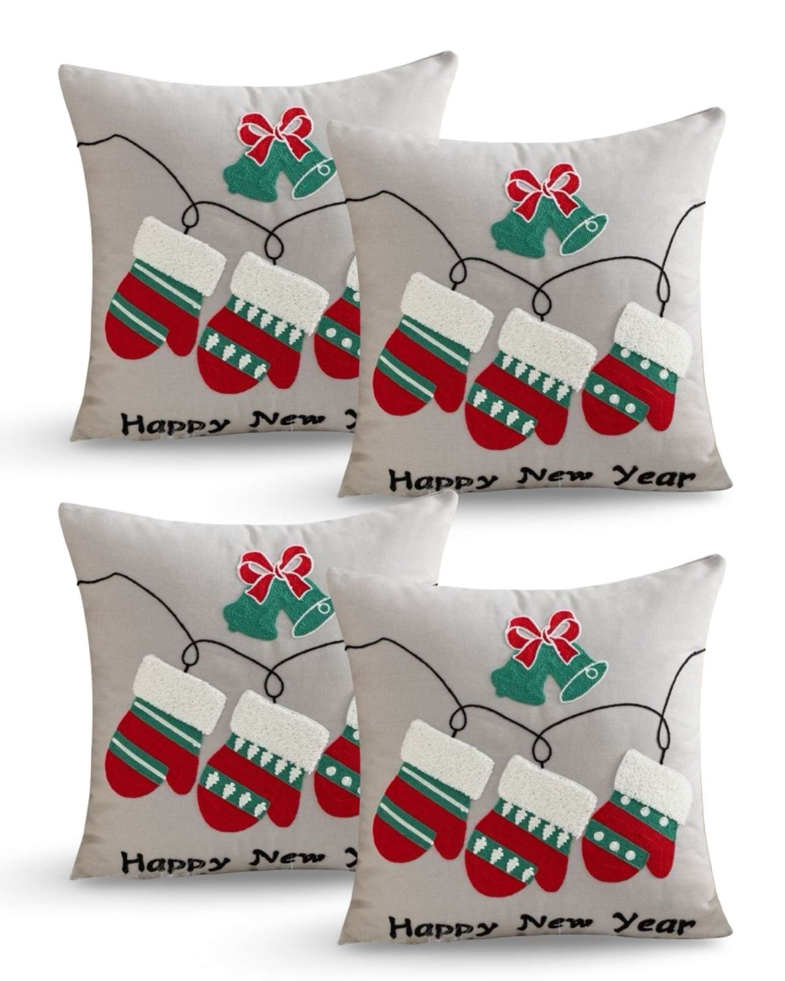 JUEGO DE 4 FUNDAS DE COJIN PARA NAVIDAD K14 - 1