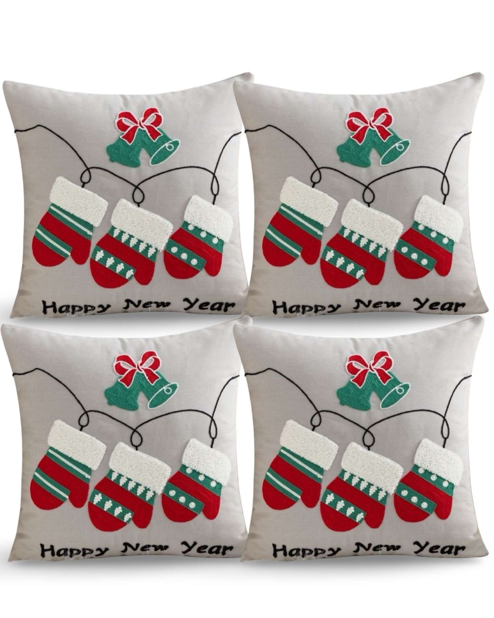 JUEGO DE 4 FUNDAS DE COJIN PARA NAVIDAD K14 - 2
