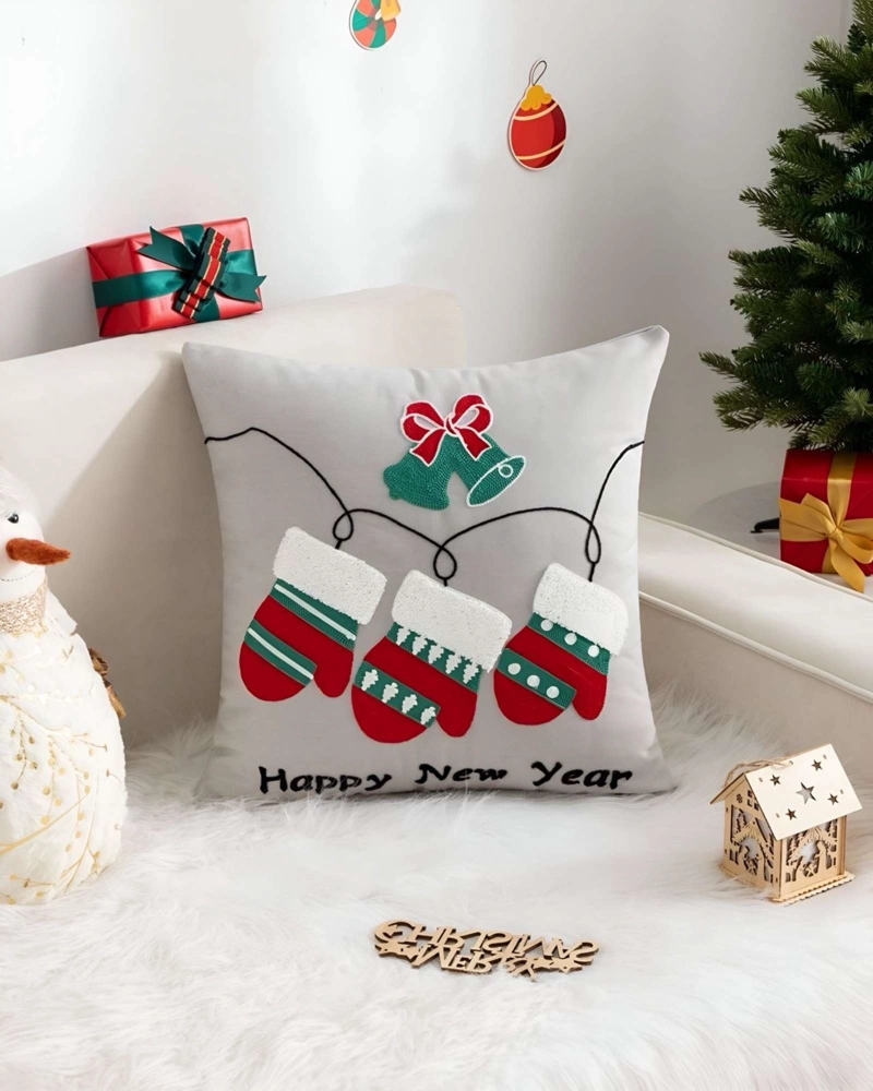 JUEGO DE 4 FUNDAS DE COJIN PARA NAVIDAD K14 - 4