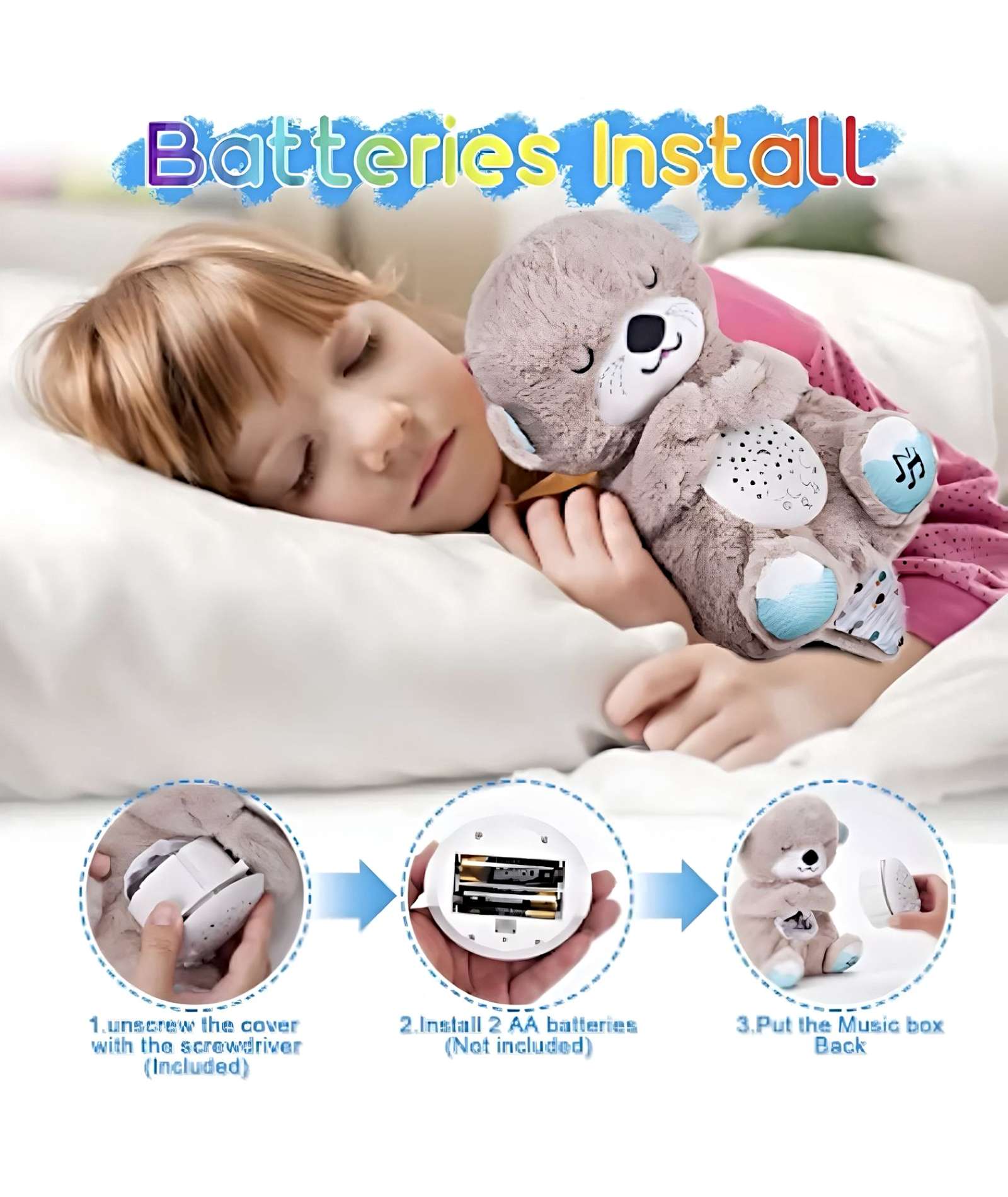 PELUCHE ESPANTACUCO NUTRIA PARA BEBES O NIÑOS BEIGE - 2