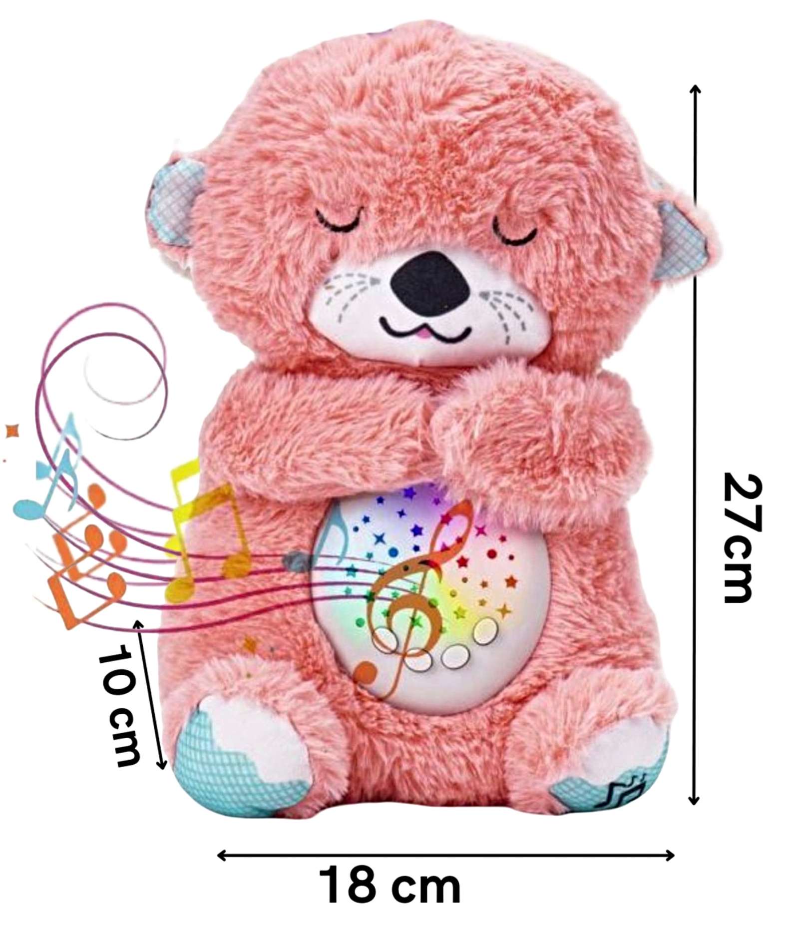 PELUCHE ESPANTACUCO NUTRIA PARA BEBES O NIÑOS ROSA - 3