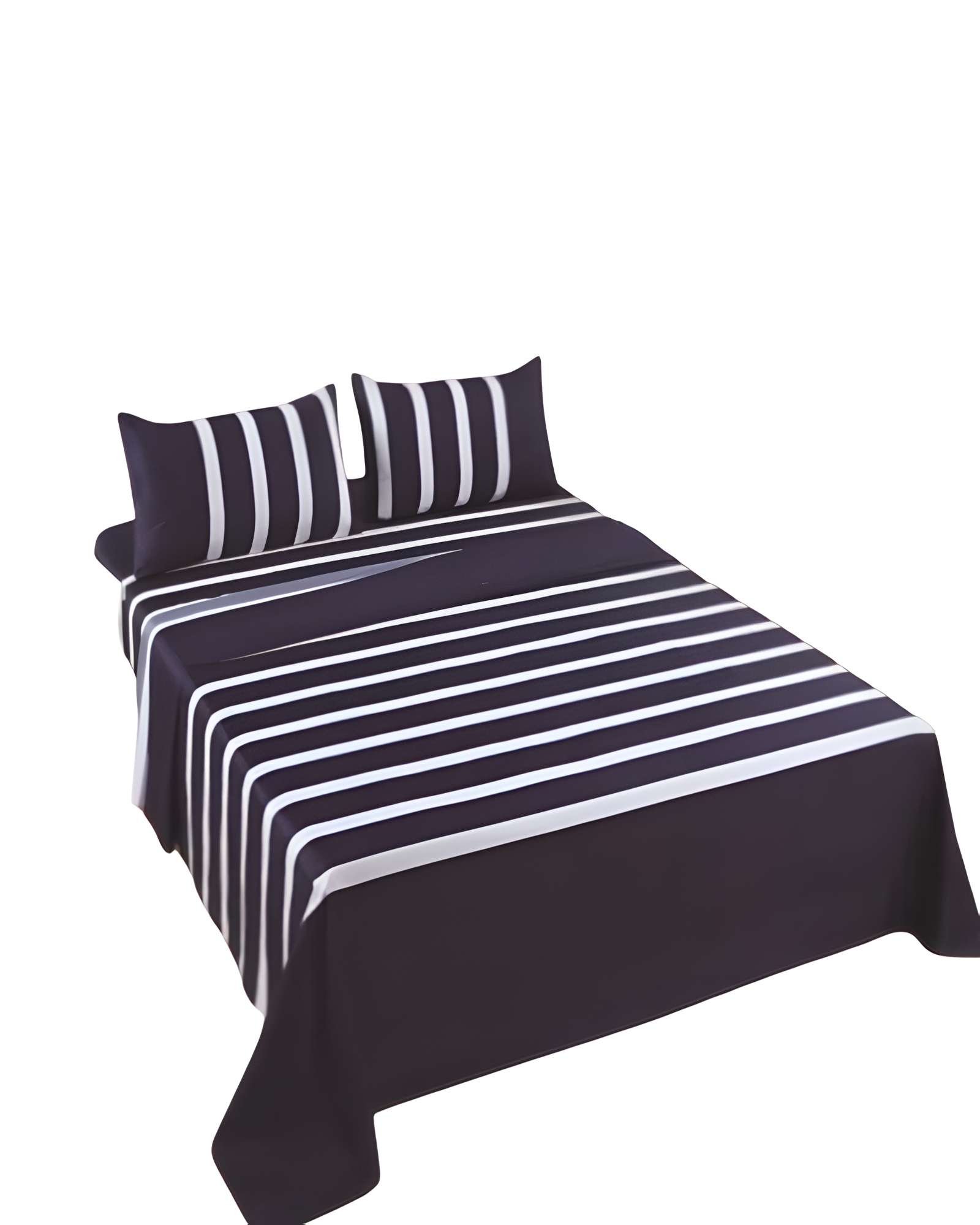 JUEGO DE SABANAS DISEÑO ESTAMPADAS 2 PLAZAS AZUL OSCURO - 2