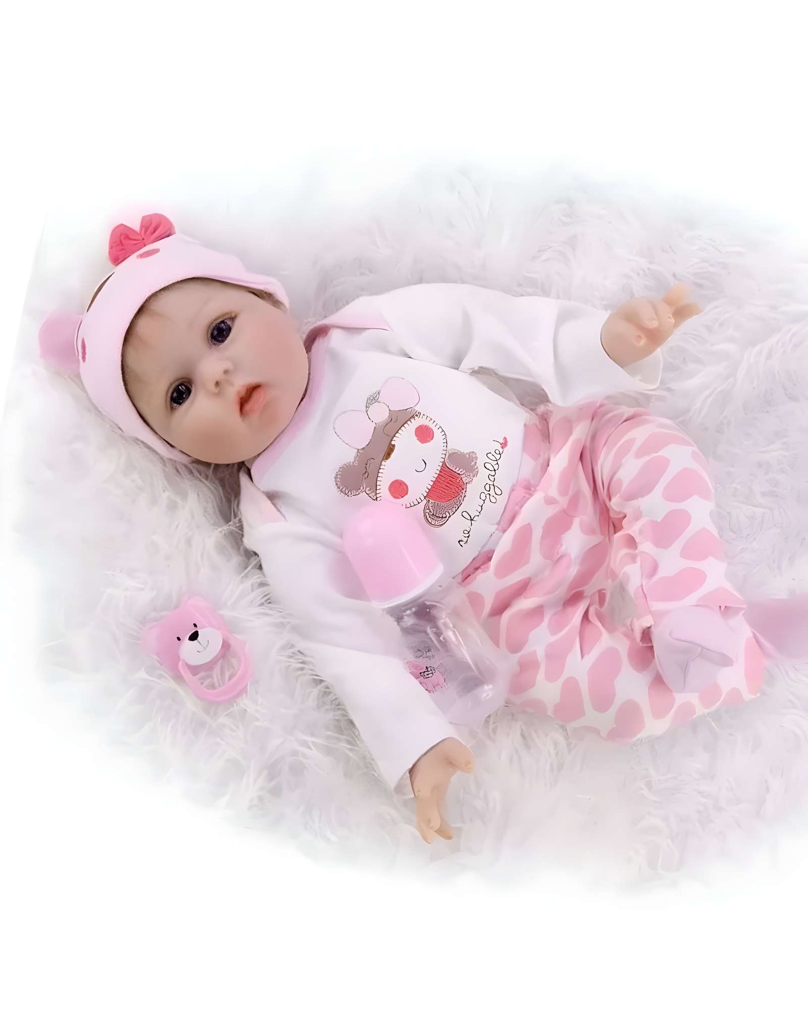 MUÑECA INFANTIL BEBE REALISTA SILICONA ROSADO - 2
