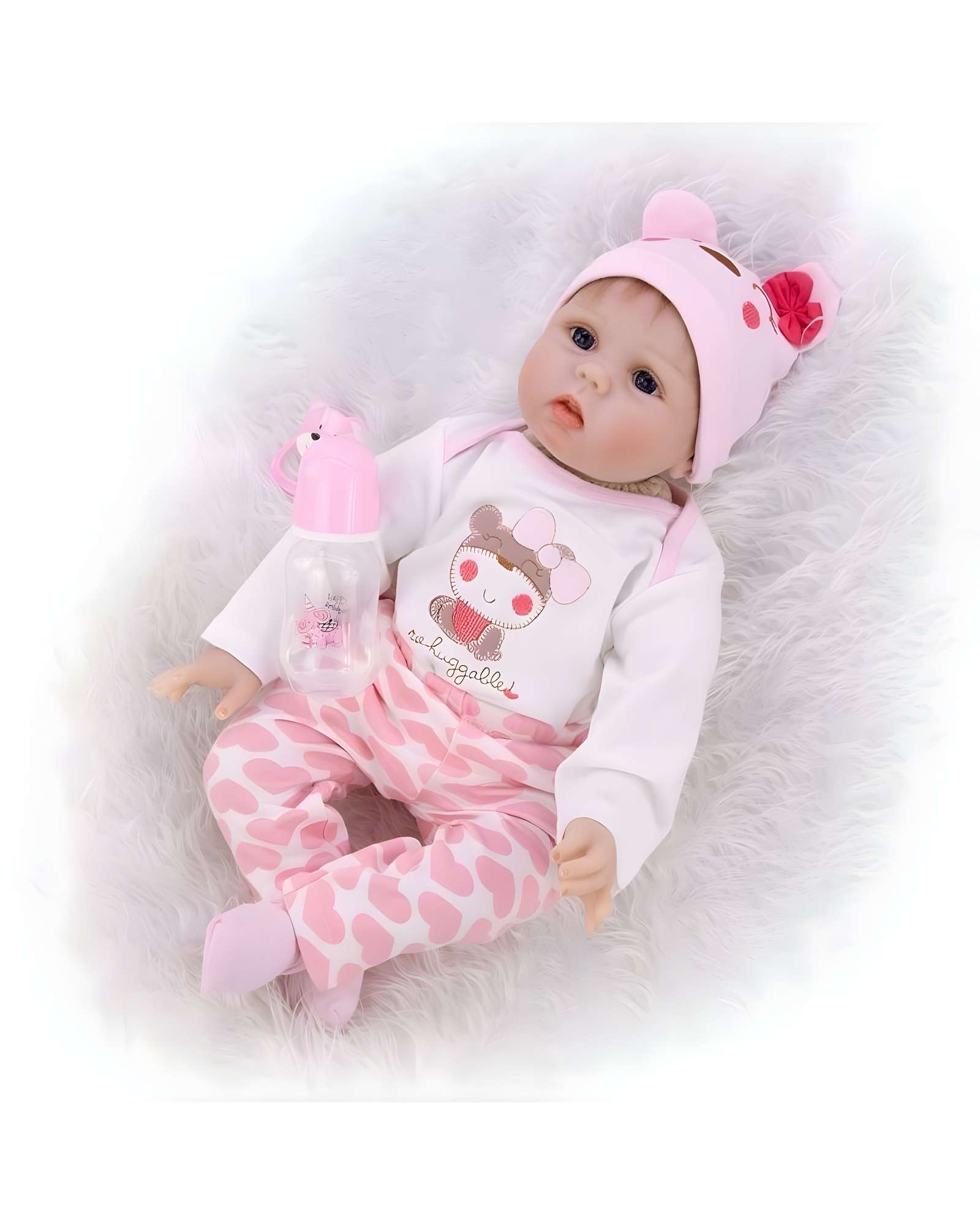 MUÑECA INFANTIL BEBE REALISTA SILICONA ROSADO - 3