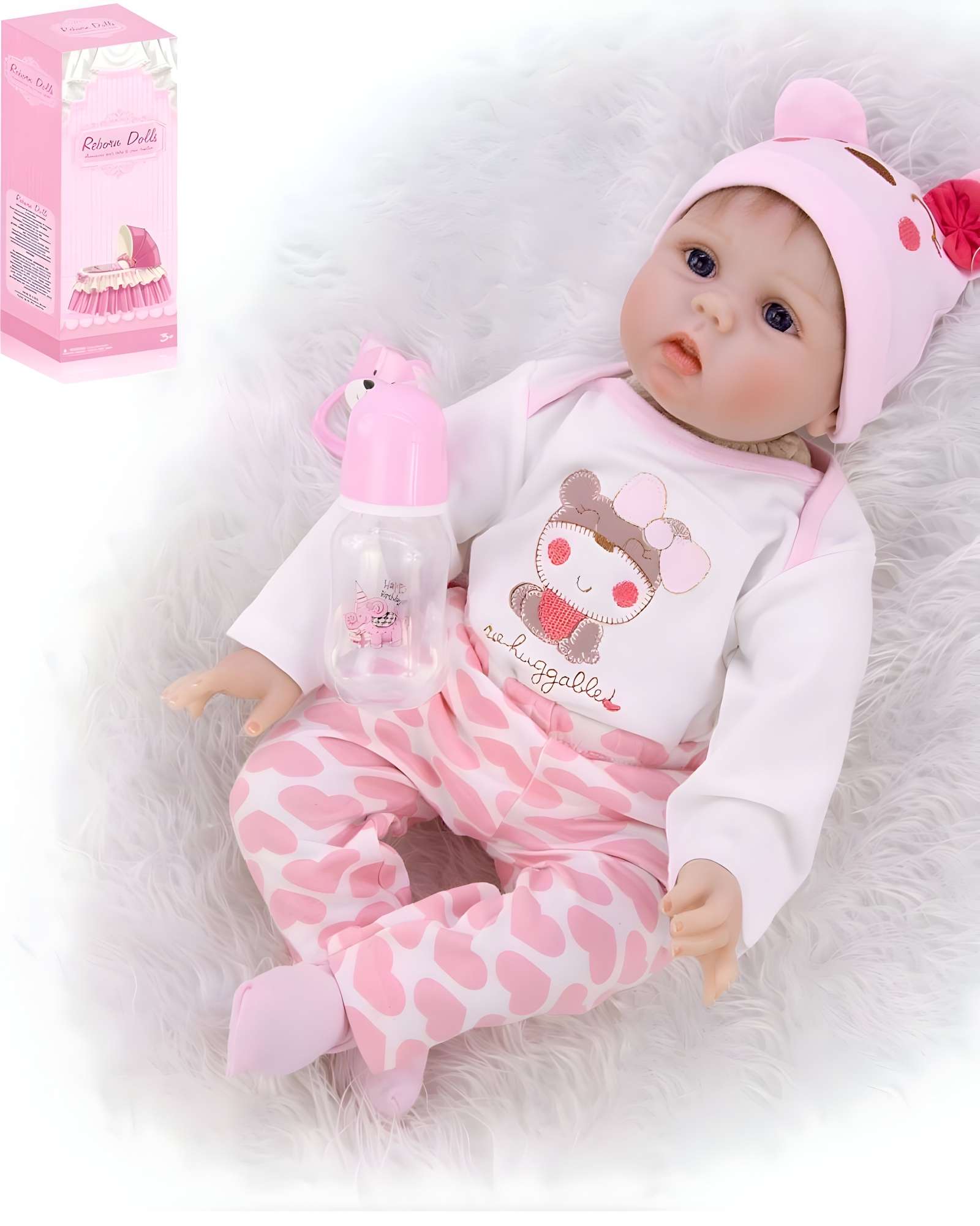 MUÑECA INFANTIL BEBE REALISTA SILICONA ROSADO - 4