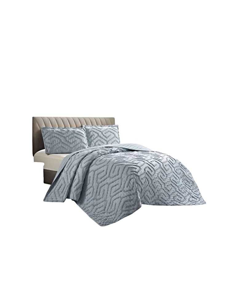 QUILT VERANO DISEÑO TUFTING 2 PLAZAS GRIS CLARO - 1