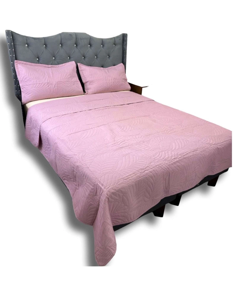 CUBRECAMA QUILT DE LUJO VERANO PLAZA Y MEDIA ROSA - 4