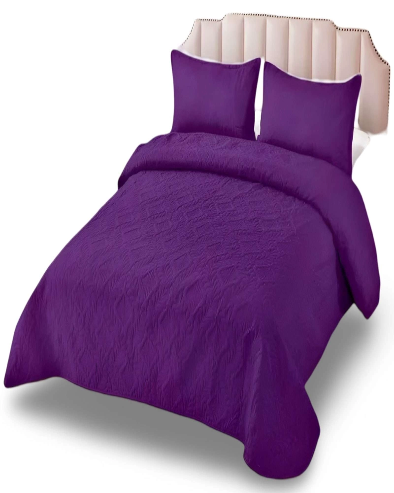 COLCHA ELEGANTE  QUILT VERANO 2 PLAZA VIOLETA - 3