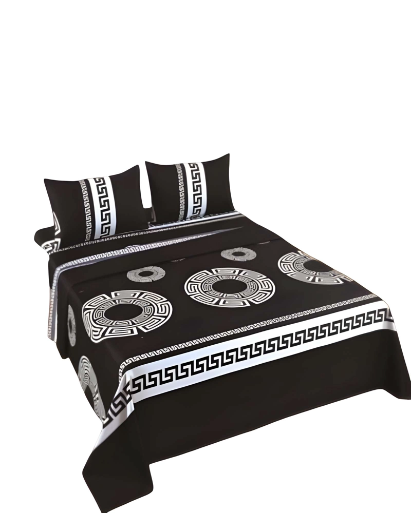 JUEGO DE SABANAS CON DISEÑO 1 PLAZA NEGRO - 2