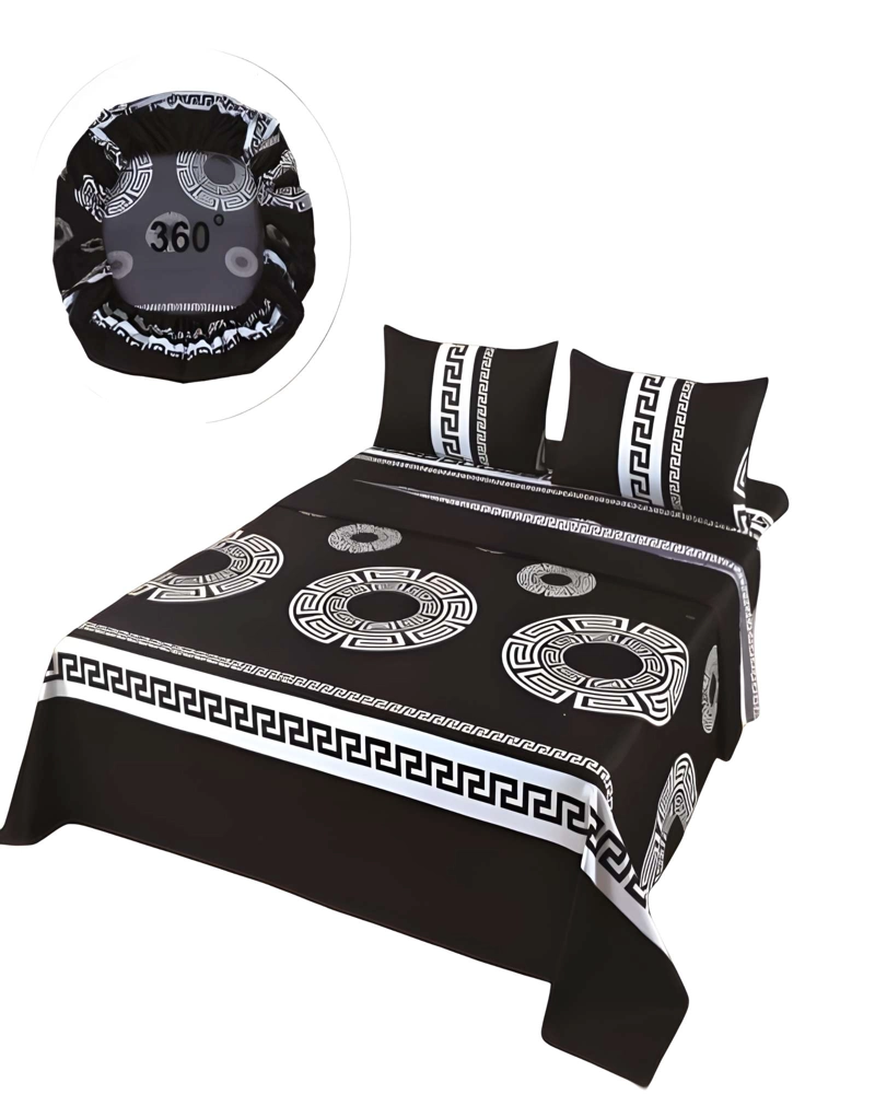 JUEGO DE SABANAS CON DISEÑO 1 PLAZA NEGRO - 4