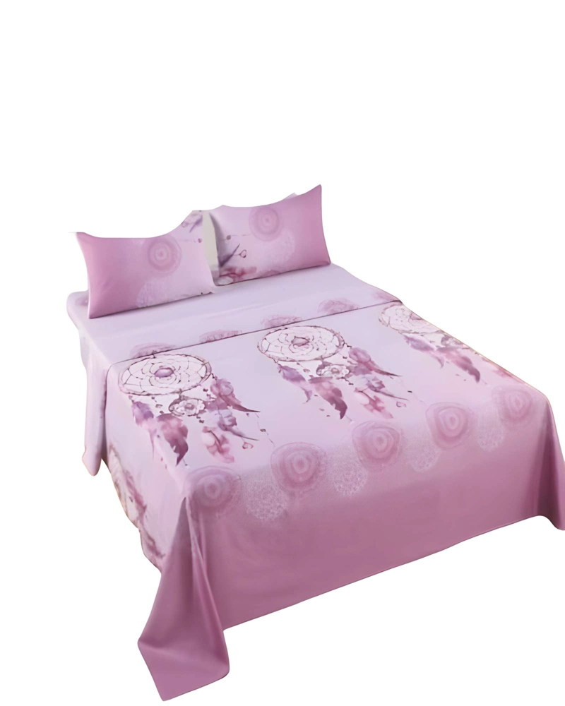 JUEGO DE SABANAS CON DISEÑO PLAZA Y MEDIA ROSA - 2