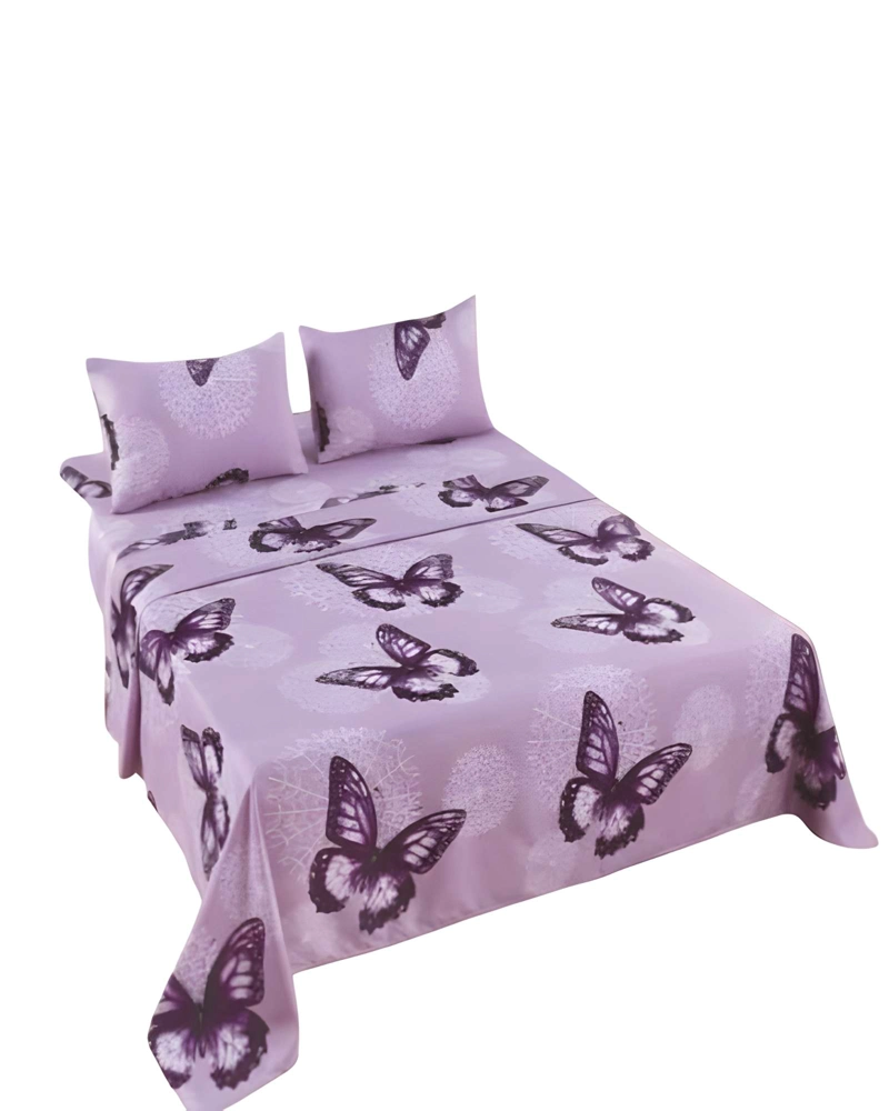 JUEGO DE SABANAS CON DISEÑO SUPER KING LILA - 2