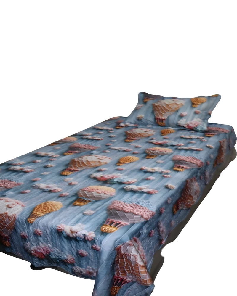 CUBRECAMA QUILT INFANTIL DE VERANO 5D PLAZA Y MEDIA 180 X 230 CM - 4