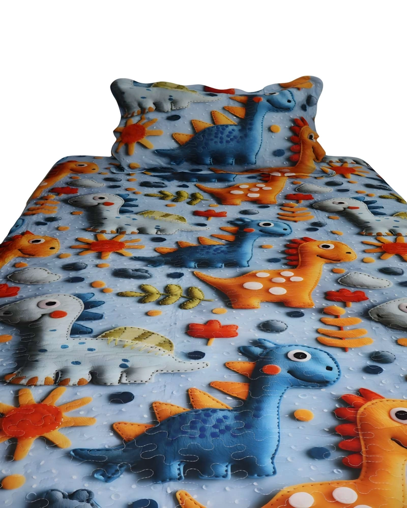 CUBRECAMA QUILT INFANTIL DE VERANO 5D PLAZA Y MEDIA 180 X 230 CM - 2