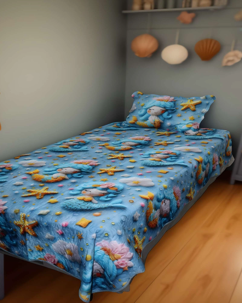 CUBRECAMA QUILT INFANTIL DE VERANO 5D PLAZA Y MEDIA 180 X 230 CM - 1