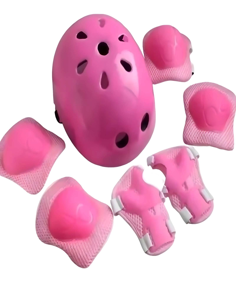 KIT DE PROTECCION INFANTIL PARA PATINES ROSADO - 1
