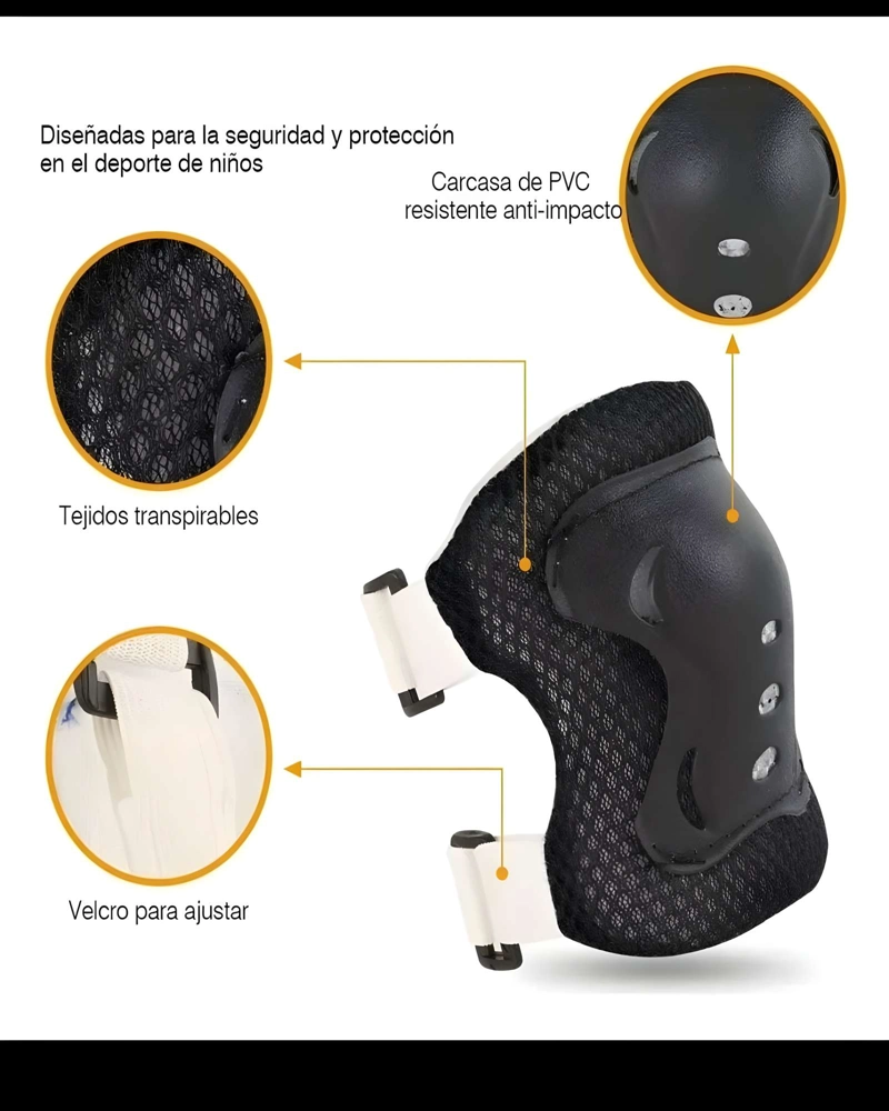 KIT DE PROTECCION INFANTIL PARA PATINES NEGRO - 3