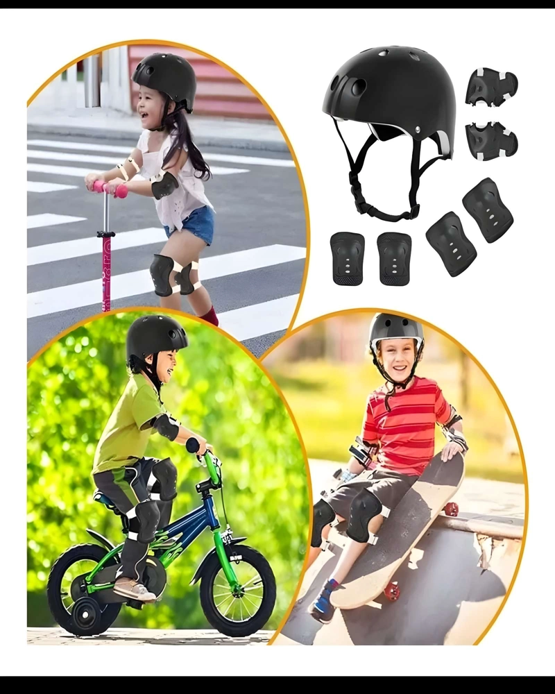 KIT DE PROTECCION INFANTIL PARA PATINES NEGRO - 4