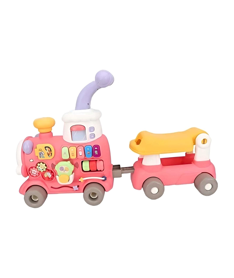 CORREPASILLO ANDADOR  TRENCITO MUSICAL INFANTIL 5 EN 1 ROSA - 2