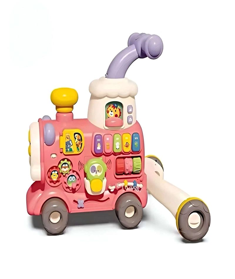 CORREPASILLO ANDADOR  TRENCITO MUSICAL INFANTIL 5 EN 1 ROSA - 3