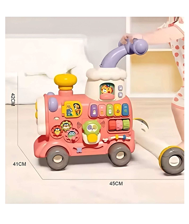 CORREPASILLO ANDADOR  TRENCITO MUSICAL INFANTIL 5 EN 1 ROSA - 6