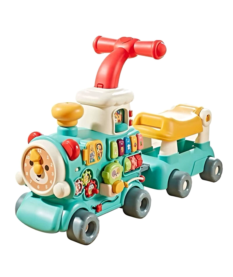 CORREPASILLO ANDADOR  TRENCITO MUSICAL INFANTIL 5 EN 1 CELESTE - 1