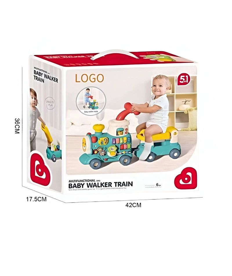 CORREPASILLO ANDADOR  TRENCITO MUSICAL INFANTIL 5 EN 1 CELESTE - 4
