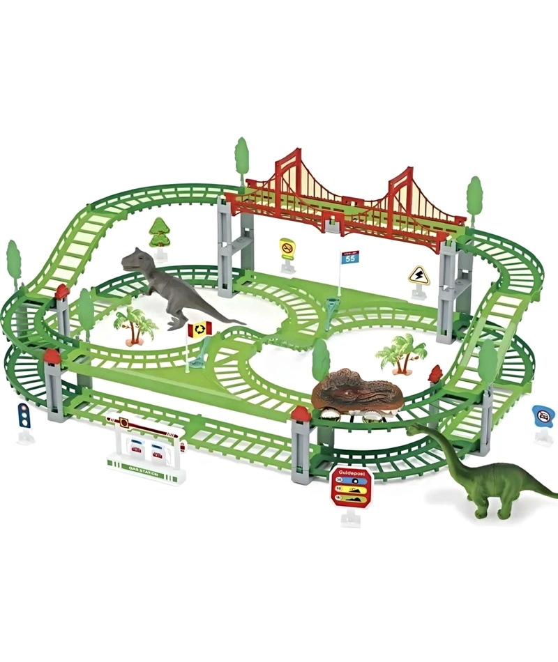 JUGUETE PISTA AUTO DINOSAURIO 52 PIEZAS - 1