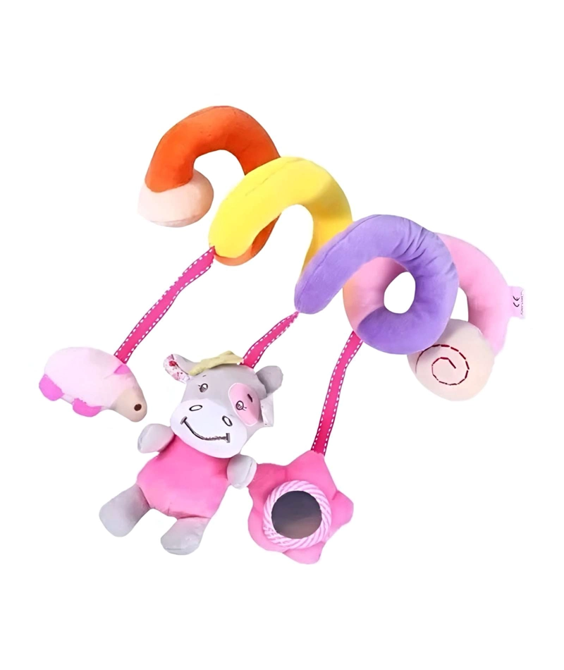 SONAJERO ESPIRAL COLGANTE PARA COCHECITO DE BEBE  DISEÑO VACA - 2