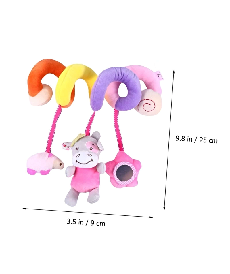 SONAJERO ESPIRAL COLGANTE PARA COCHECITO DE BEBE  DISEÑO VACA - 3