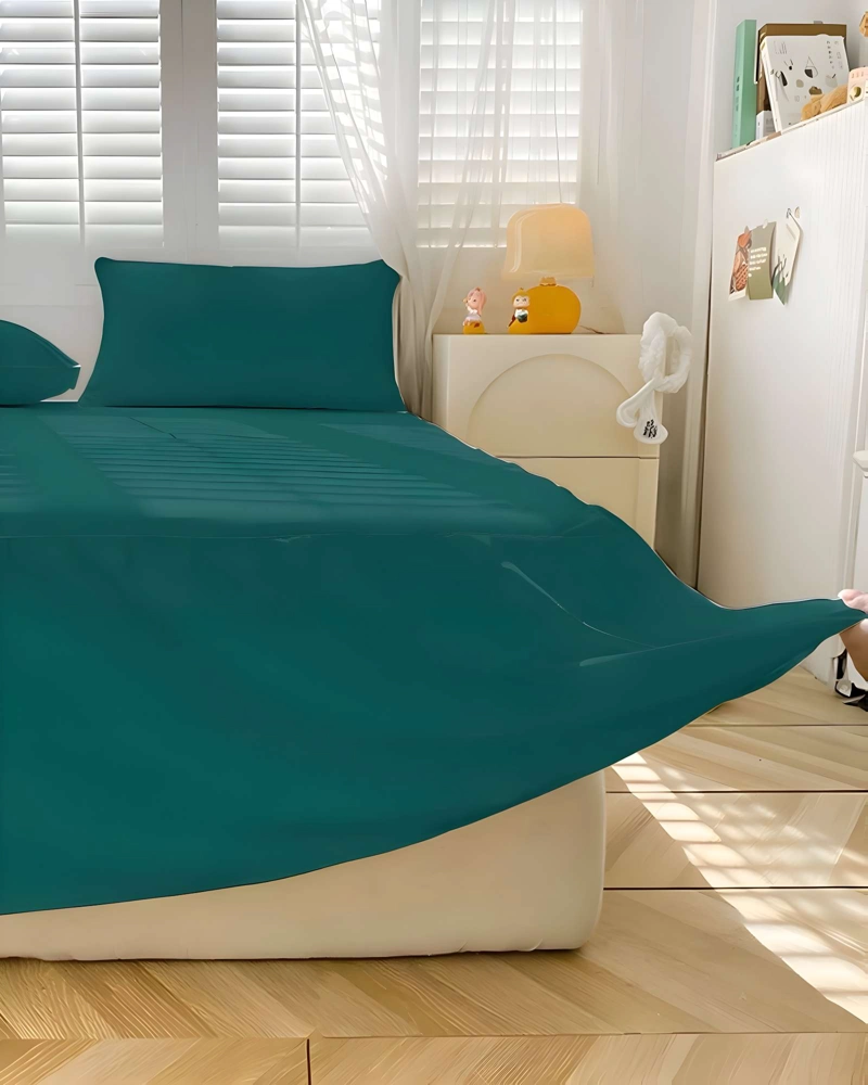 FALDON DE CAMA PARA BASE CON VOLADO KING 180X200 CM VERDE - 3