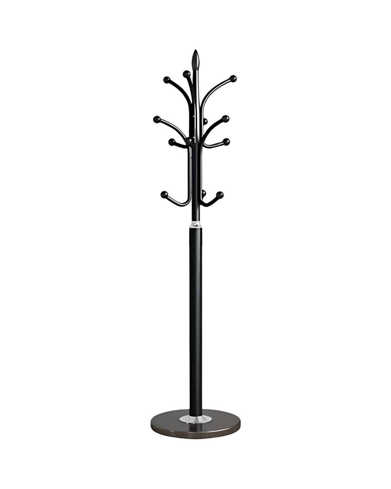 PERCHERO DE PIE NEGRO MODERNO METALICO ORGANIZADOR DE ROPA CON BASE - 4