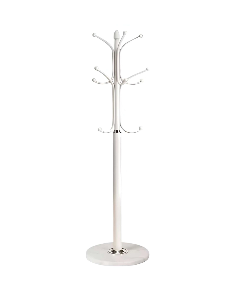 PERCHERO DE PIE BLANCO MODERNO METALICO ORGANIZADOR DE ROPA CON BASE - 4