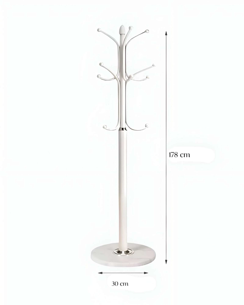PERCHERO DE PIE BLANCO MODERNO METALICO ORGANIZADOR DE ROPA CON BASE - 6