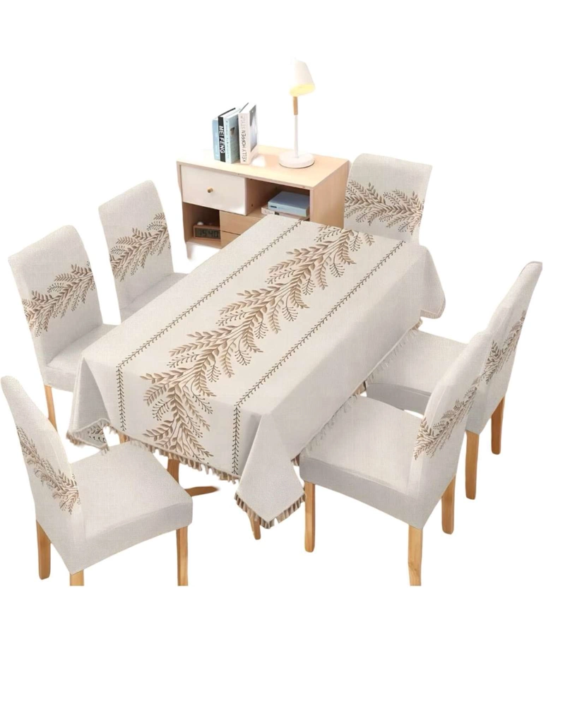 JUEGO TEXTIL PARA COMEDOR MANTEL  MAS 6 FUNDAS DE SILLA - 1