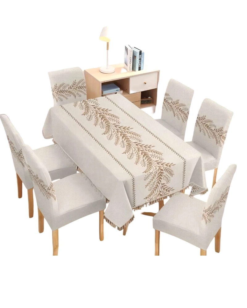 JUEGO TEXTIL PARA COMEDOR MANTEL  MAS 6 FUNDAS DE SILLA - 2