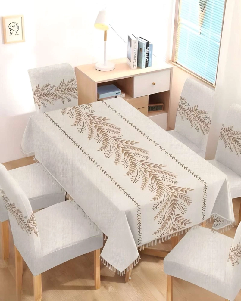 JUEGO TEXTIL PARA COMEDOR MANTEL  MAS 6 FUNDAS DE SILLA - 3