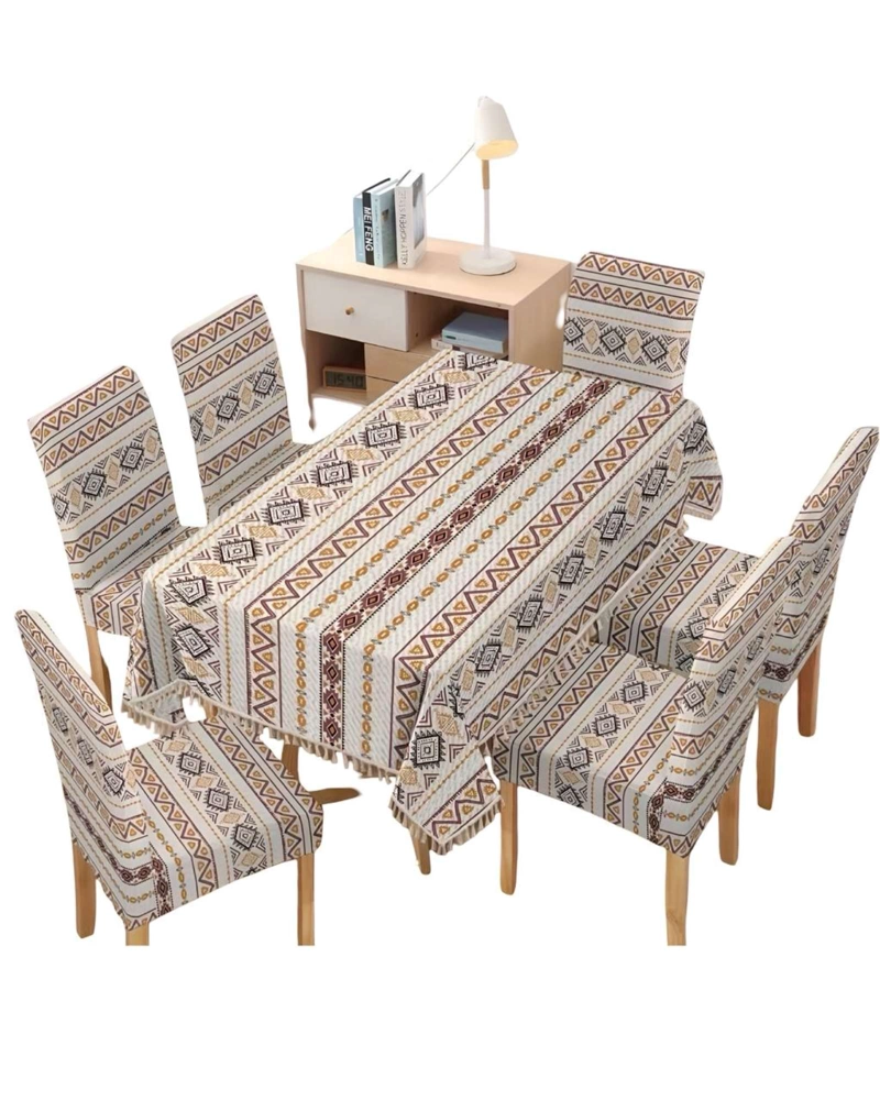 JUEGO TEXTIL PARA COMEDOR MANTEL  MAS 6 FUNDAS DE SILLA - 1
