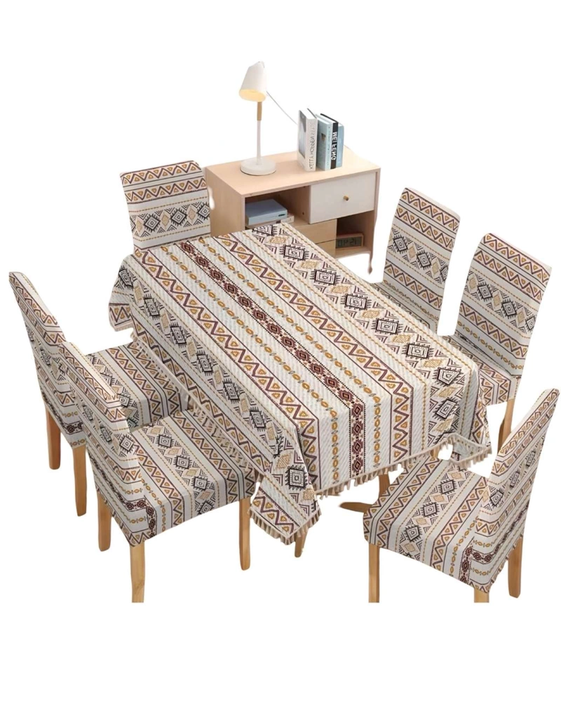 JUEGO TEXTIL PARA COMEDOR MANTEL  MAS 6 FUNDAS DE SILLA - 2