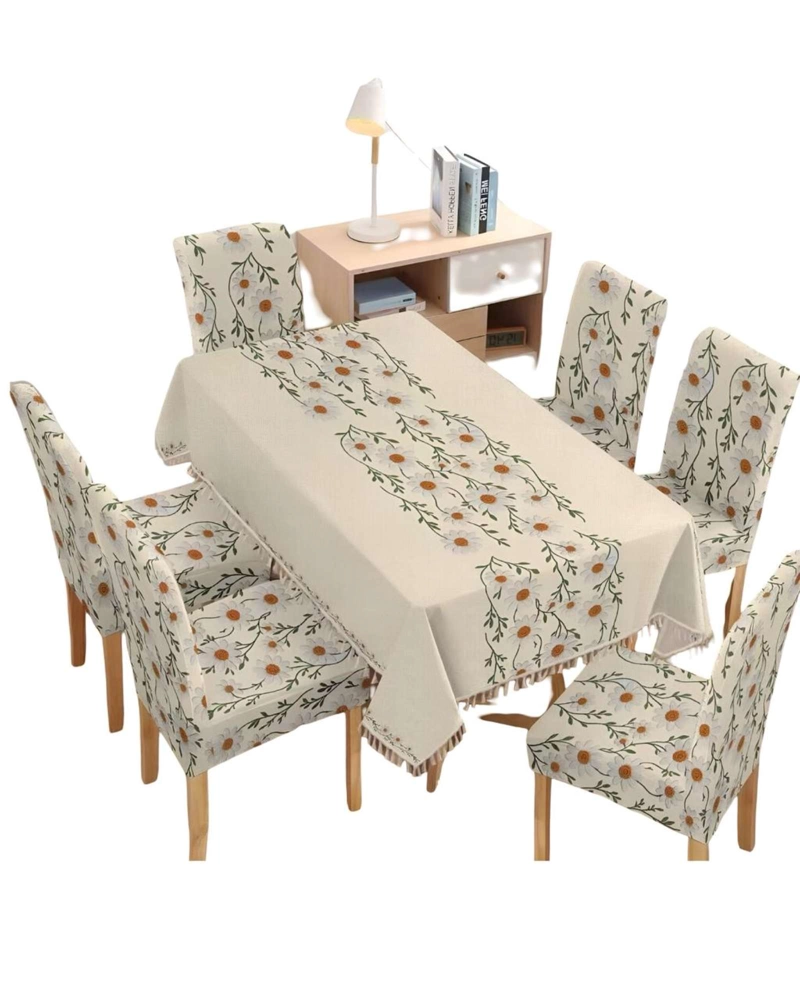 JUEGO TEXTIL PARA COMEDOR MANTEL  MAS 6 FUNDAS DE SILLA - 1