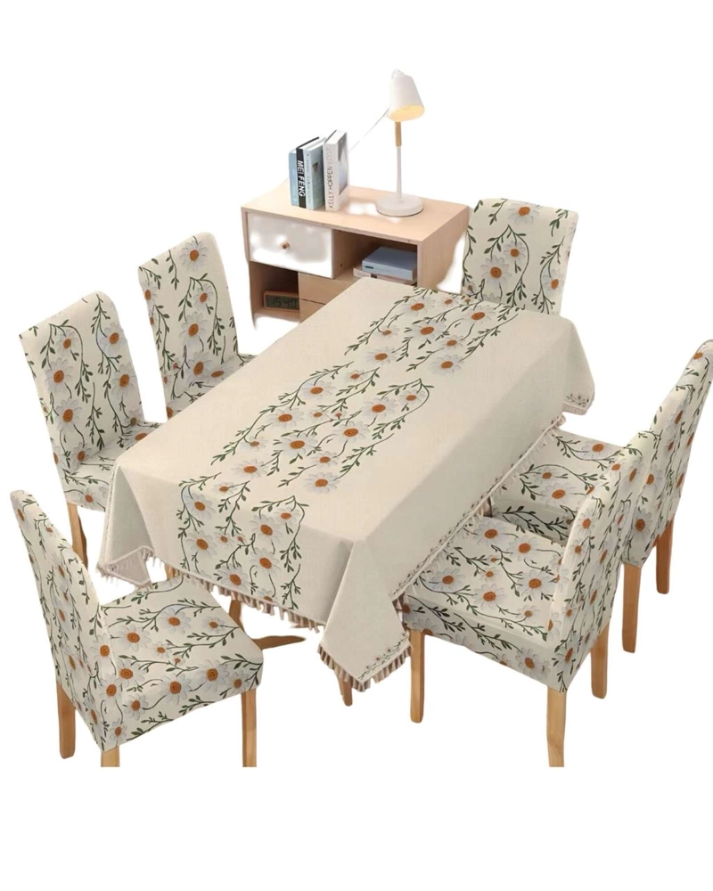 JUEGO TEXTIL PARA COMEDOR MANTEL  MAS 6 FUNDAS DE SILLA - 2
