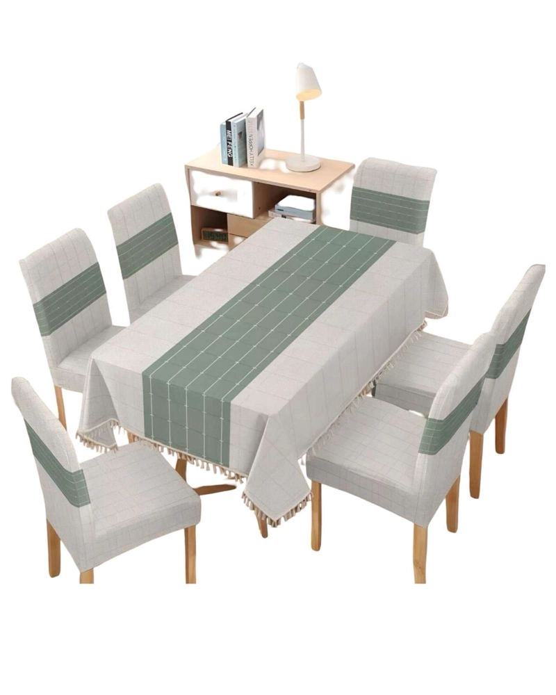 JUEGO TEXTIL PARA COMEDOR MANTEL  MAS 6 FUNDAS DE SILLA - 2