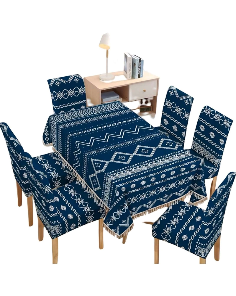 JUEGO TEXTIL PARA COMEDOR MANTEL  MAS 6 FUNDAS DE SILLA - 1