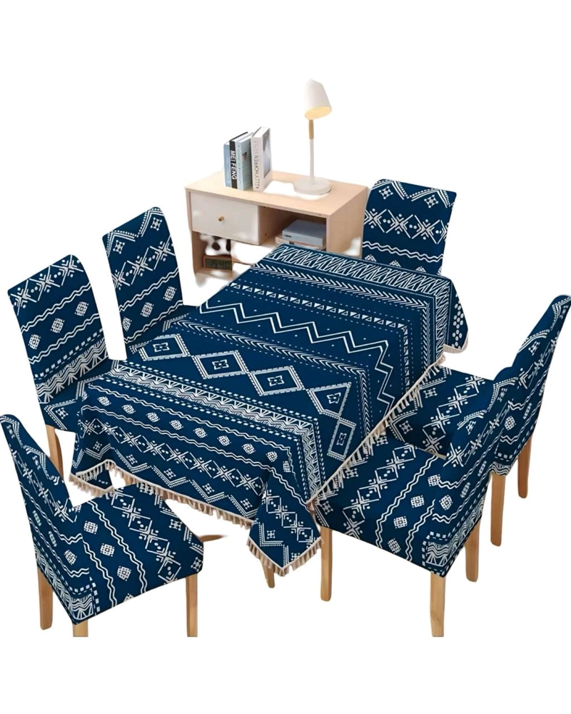 JUEGO TEXTIL PARA COMEDOR MANTEL  MAS 6 FUNDAS DE SILLA - 2