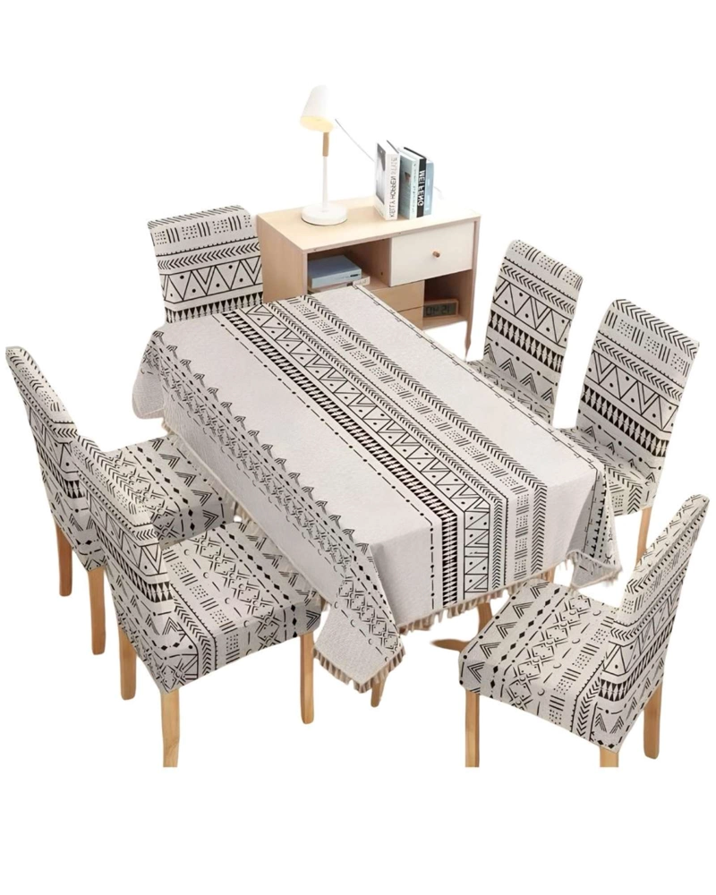 JUEGO TEXTIL PARA COMEDOR MANTEL  MAS 6 FUNDAS DE SILLA - 1