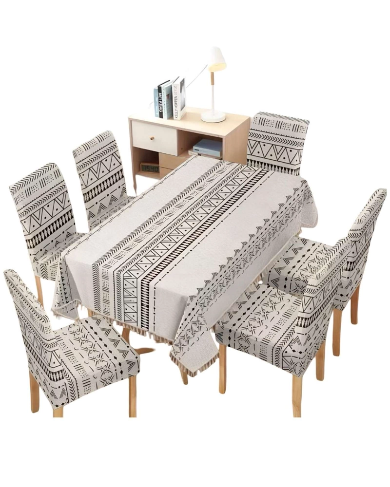 JUEGO TEXTIL PARA COMEDOR MANTEL  MAS 6 FUNDAS DE SILLA - 2